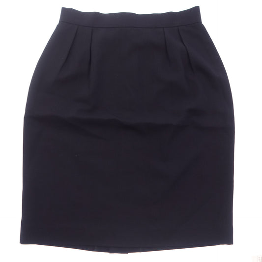 Good Condition◆Christian Dior Skirt Wool Dark Blue Size LL 2 Tuck Women's Christian Dior [AFB42] 