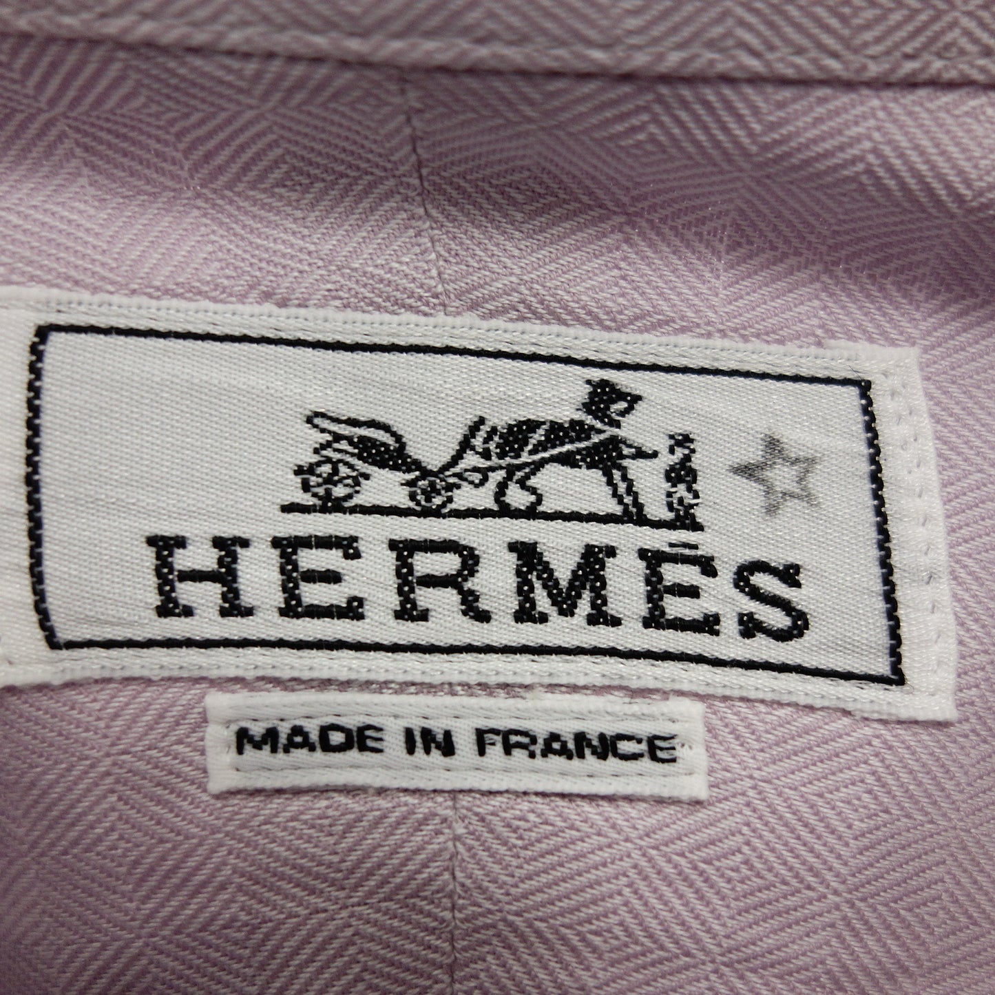 中古◆エルメス 長袖シャツ セリエボタン コットン サイズ42 メンズ 紫 HERMES【AFB44】