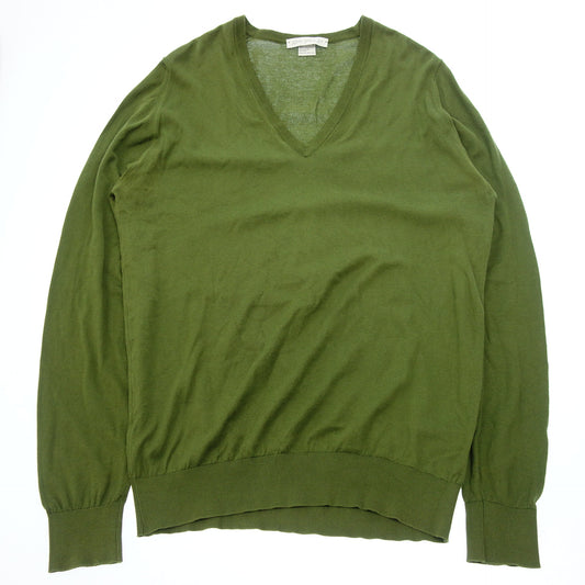 Used JOHN SMEDLEY Knit Sweater Long Sleeve V Neck Cotton S Men's Green JOHN SMEDLEY [AFB29] 