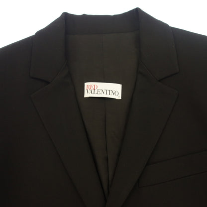 状况良好◆Red Valentino 夹克 2B 单人造丝羊毛混纺女式黑色 40 码 RED VALENTINO [AFB31] 