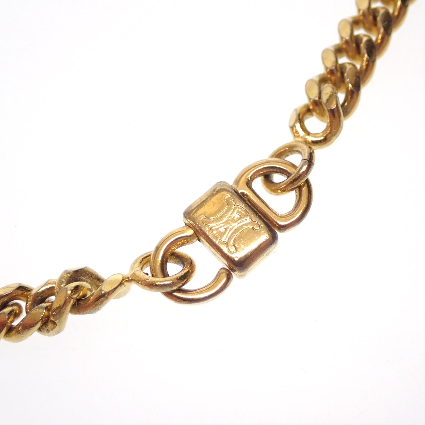 Used ◆CELINE Chain Belt Rhinestone Gold CELINE [AFI15] 