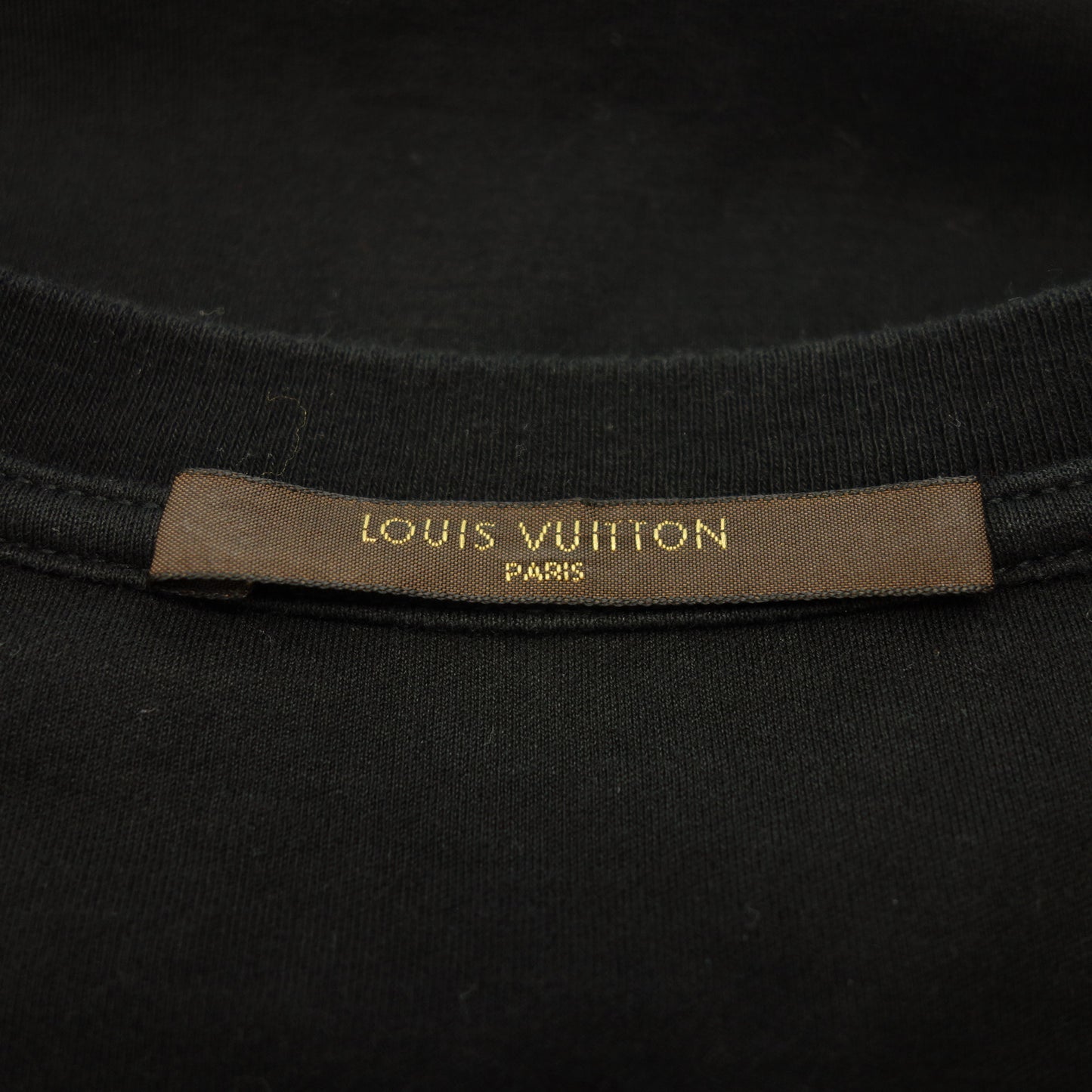 美品◆ルイヴィトン Tシャツ モノグラム 胸ポケット RM082M サイズS メンズ 黒LOUIS VUITTON【AFB30】