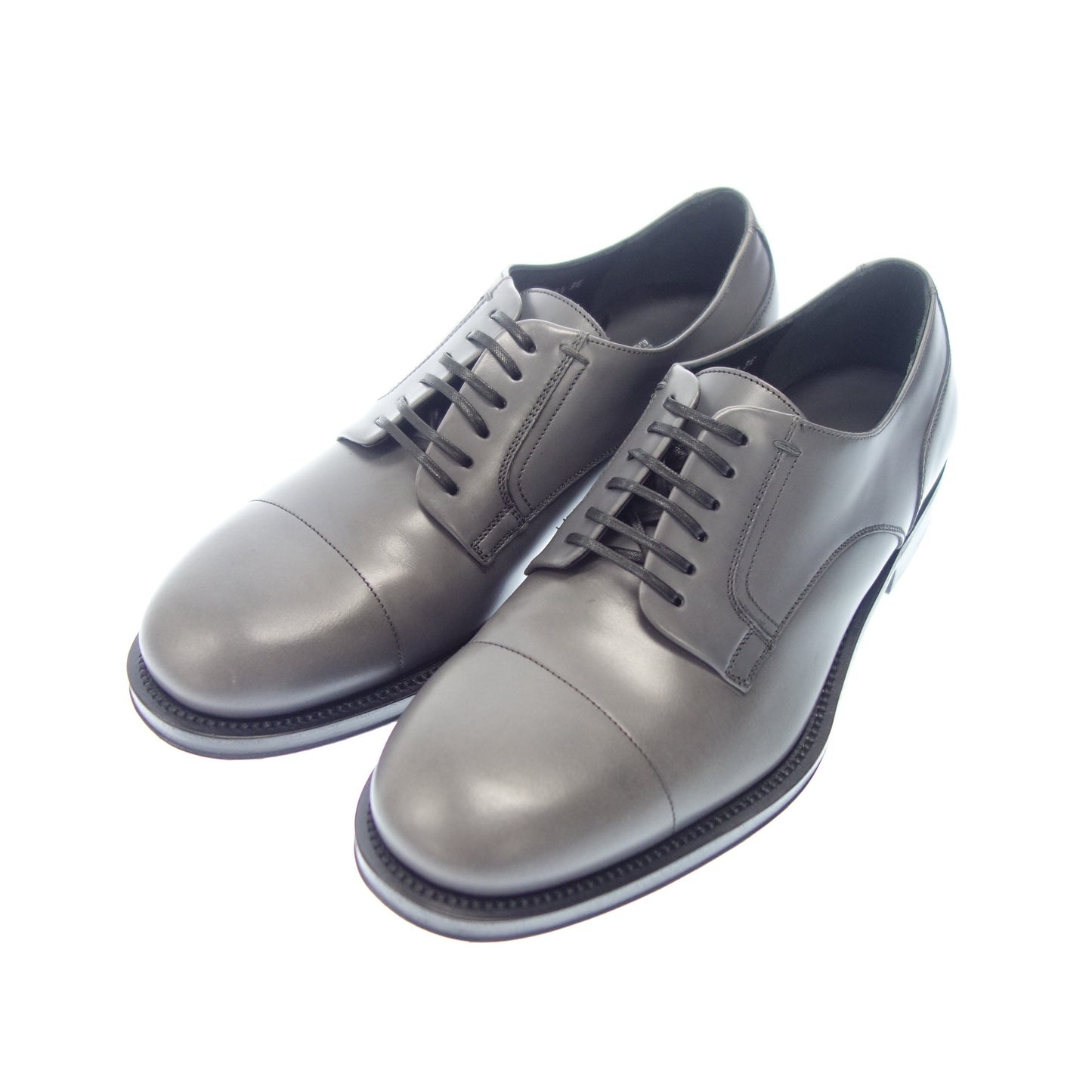 Good Condition◆Salvatore Ferragamo Lace-up Leather Shoes Plain Toe Men's 6.5 Gray Salvatore Ferragamo [AFD6] 