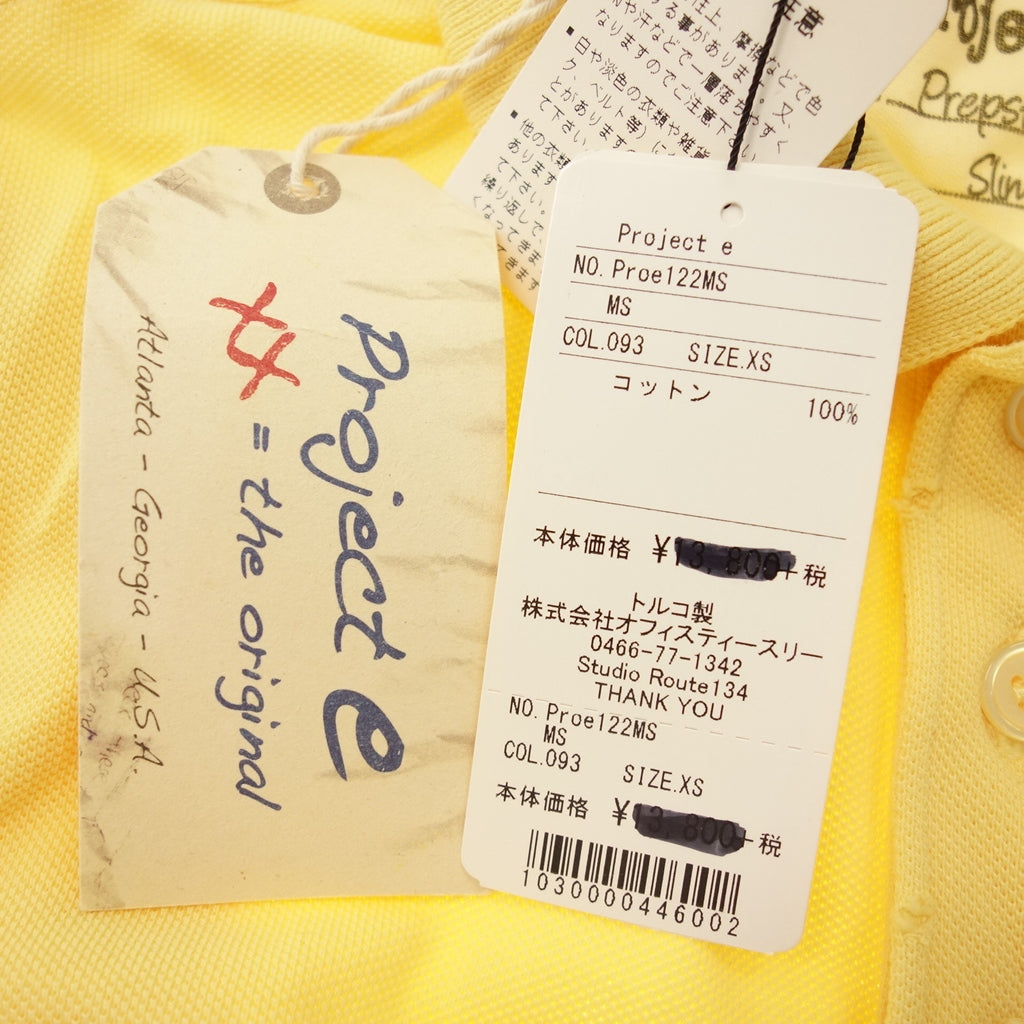 Good Condition◆Project-e Polo Shirt Short Sleeve Cotton Distressed Men's XS Yellow Project-e [AFB39] 