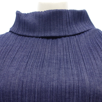 極美品◆プリーツプリーズ ハイネックトップス カットソー レディース ネイビー系 サイズ3 PP73-JK601 PLEATS PLEASE【AFB25】