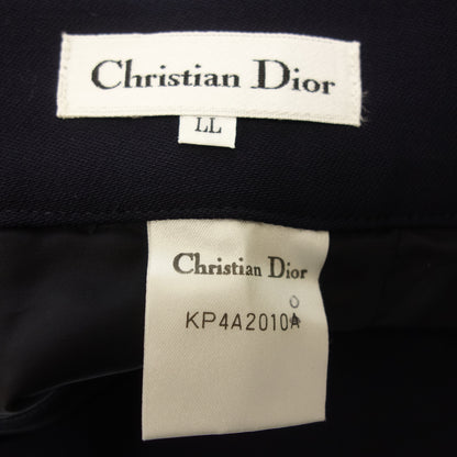 状况良好◆Christian Dior 裙子 羊毛 深蓝色 LL 2 褶皱 女式 Christian Dior [AFB42] 