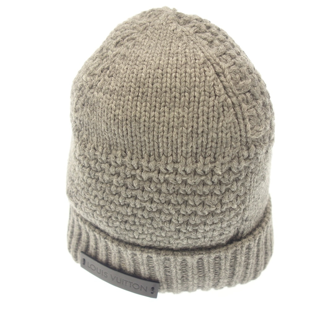 Used Louis Vuitton knit hat 100% wool Gray LOUIS VUITTON [AFI20] 