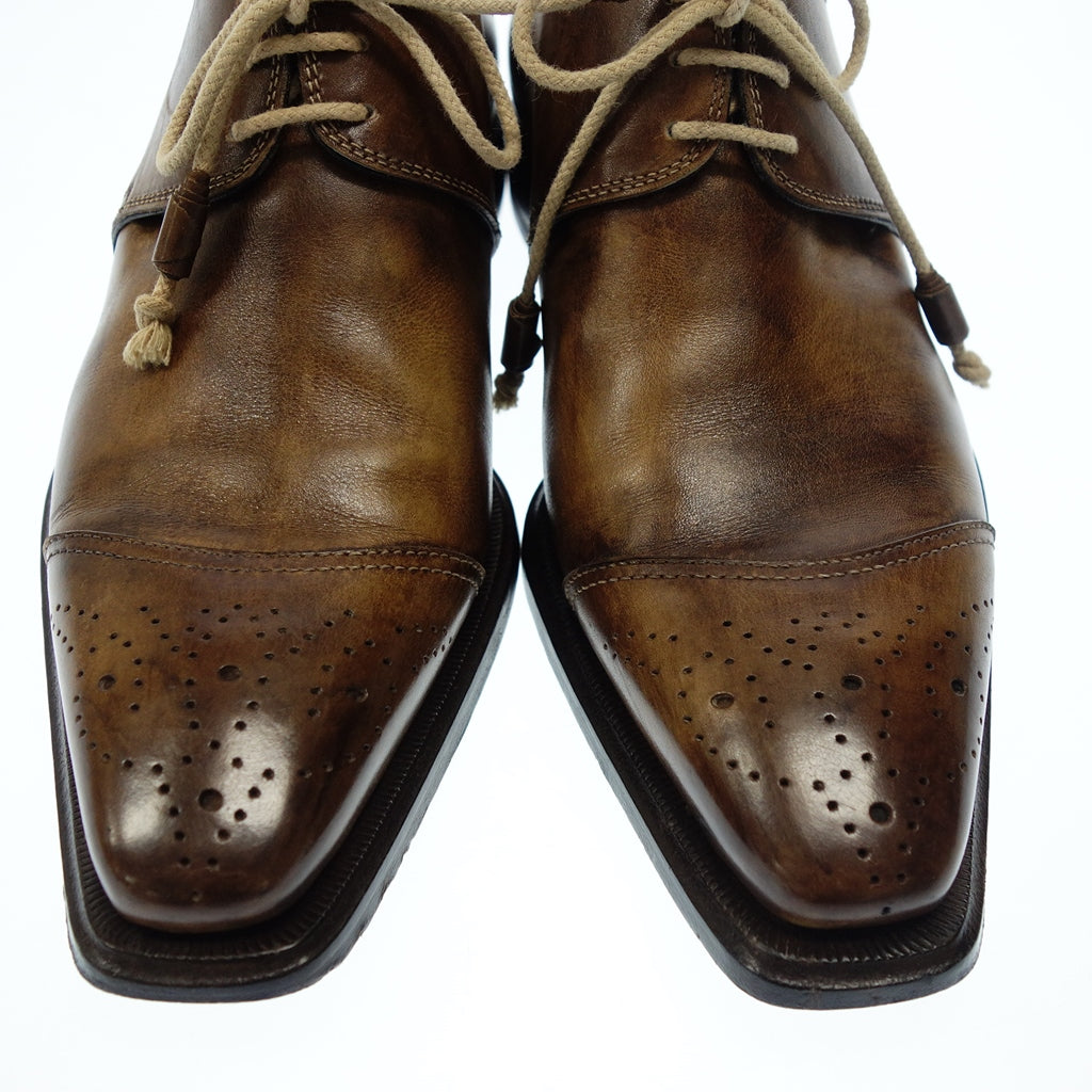 Good condition ◆ Stefano Branchini semi-brogue shoes 1798 leather men's 5.5 brown STEFANO BRANCHINI [AFC55] 