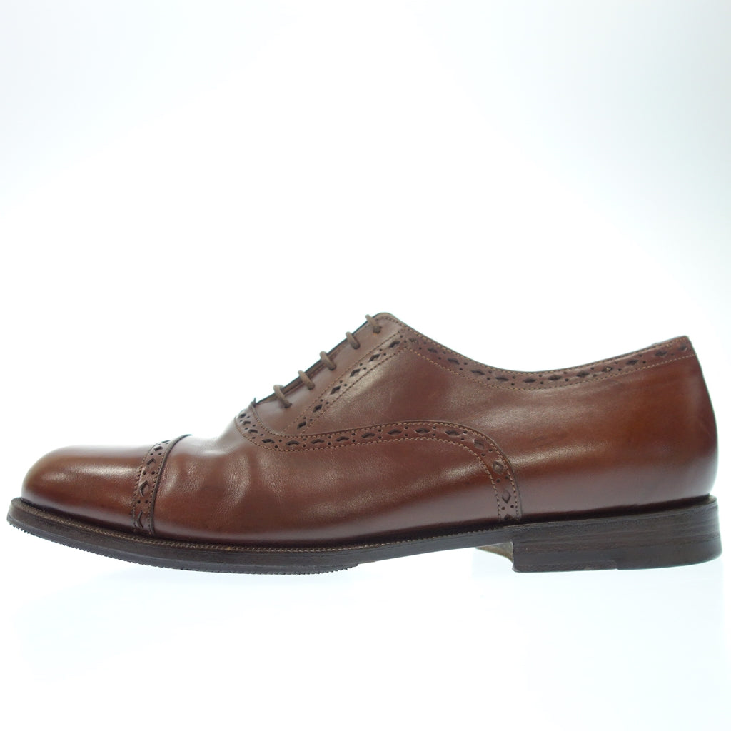 状况良好◆Santoni 皮鞋 Classico Quarter Brogue 男式 7.5 黑色 Santoni [AFC2] 