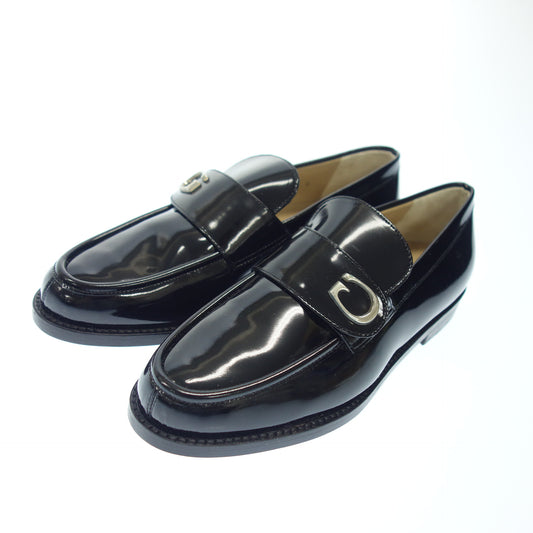 Good condition ◆ Gucci leather loafers patent leather silver metal fittings ladies 35h black GUCCI [AFD4] 