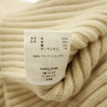 Good condition◆Fumika UCHIDA long sleeve knit wool ladies white size 36 FU-E-KT004 FUMIKA UCHIDA [AFB9] 