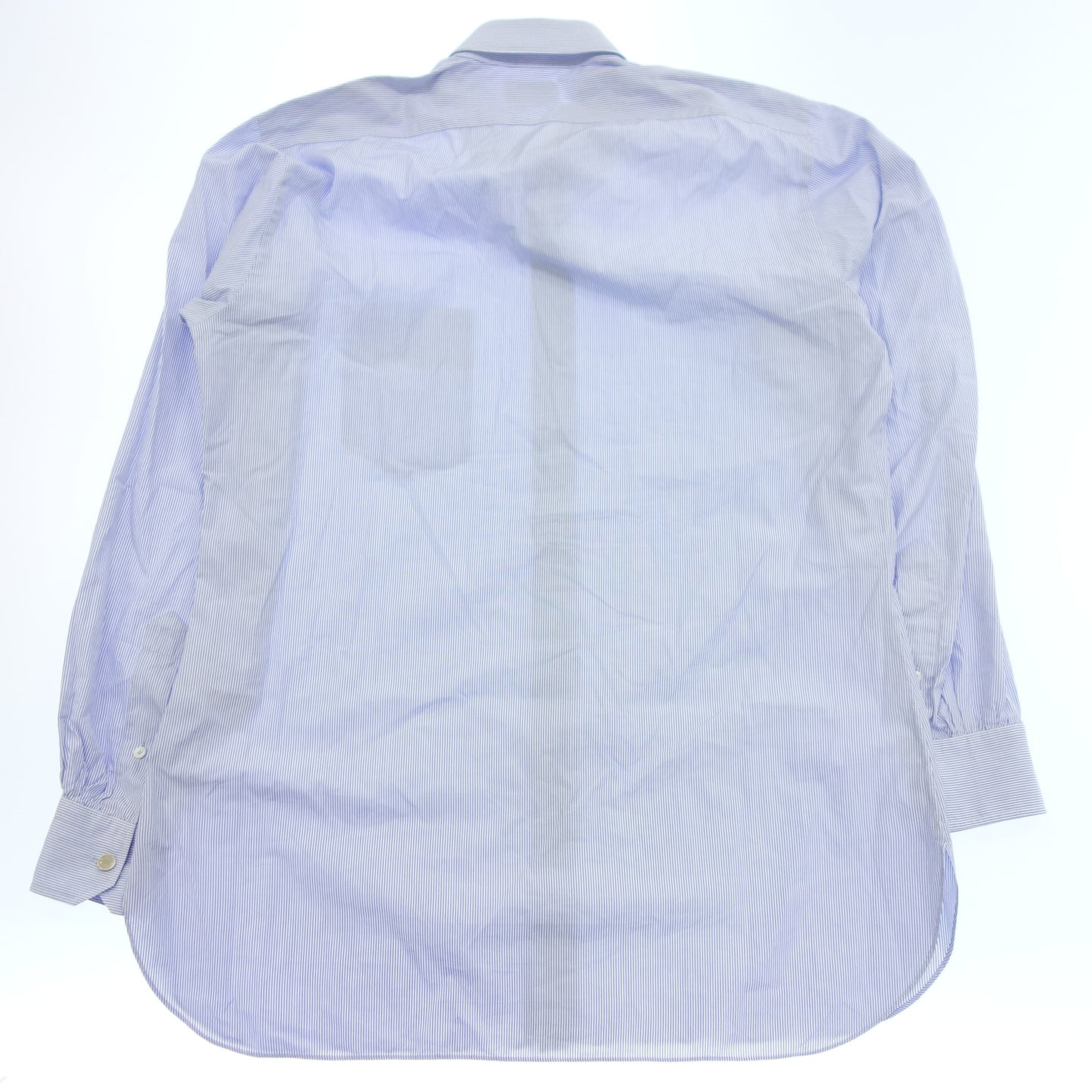 Used ◆Hermes long sleeve shirt striped serie button HERMES men's blue [AFB25] 