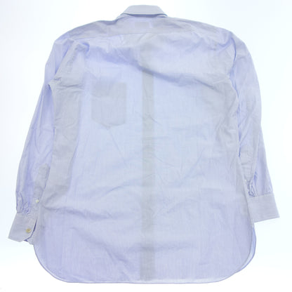 Used ◆Hermes long sleeve shirt striped serie button HERMES men's blue [AFB25] 