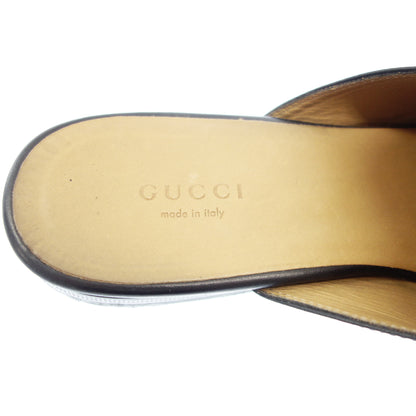 Gucci 皮革凉鞋 Princetown 穆勒鞋 Bit Hardware 423513 女式 39 黑色 GUCCI [AFC7] 