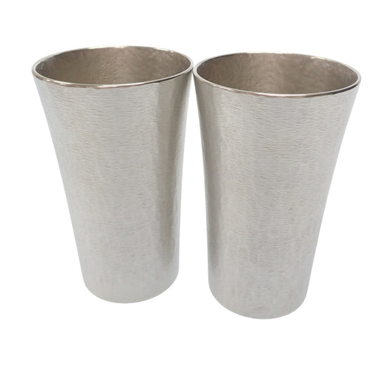 Like new◆Osaka Tinware Tin Tumbler Set of 2 Silver [AFI20] 