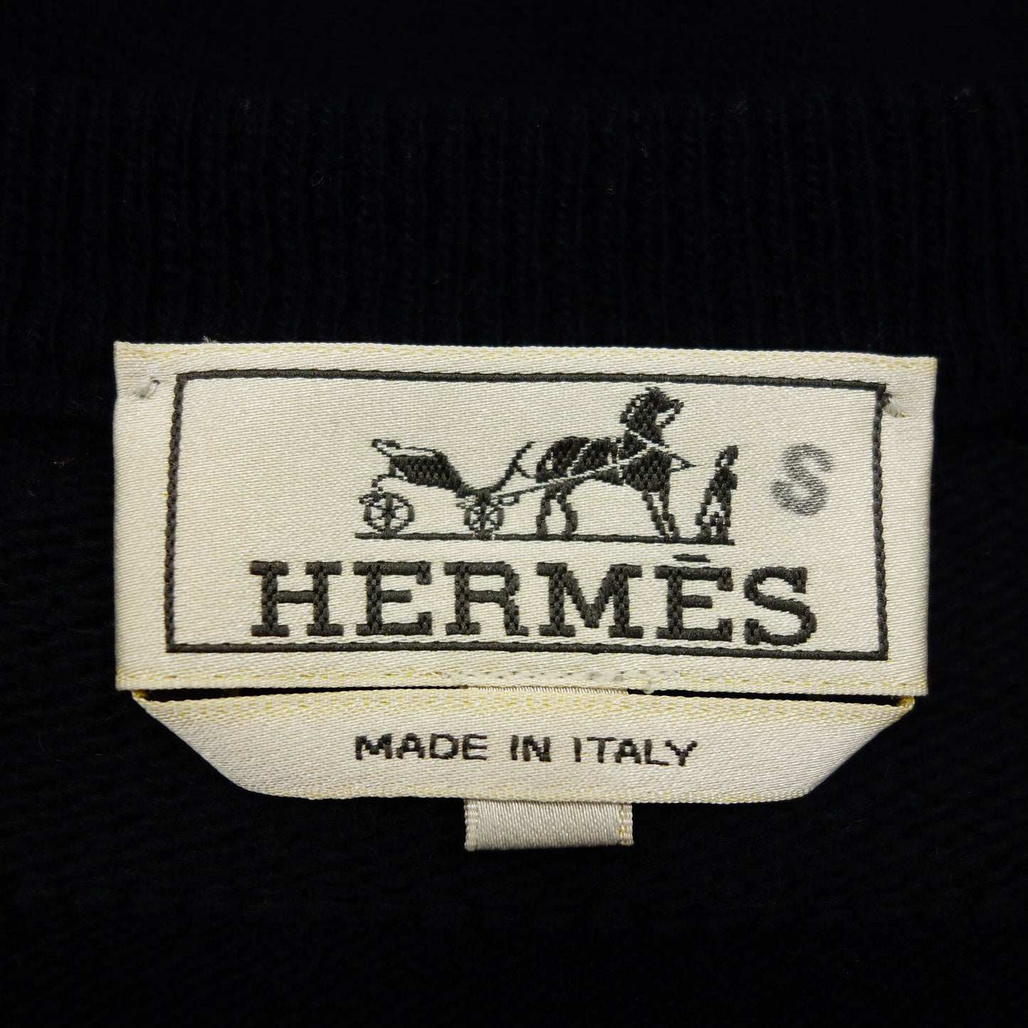 Hermes 针织毛衣镶边羊绒混纺男士海军蓝/灰色 XL HERMES [AFB41] [二手] 