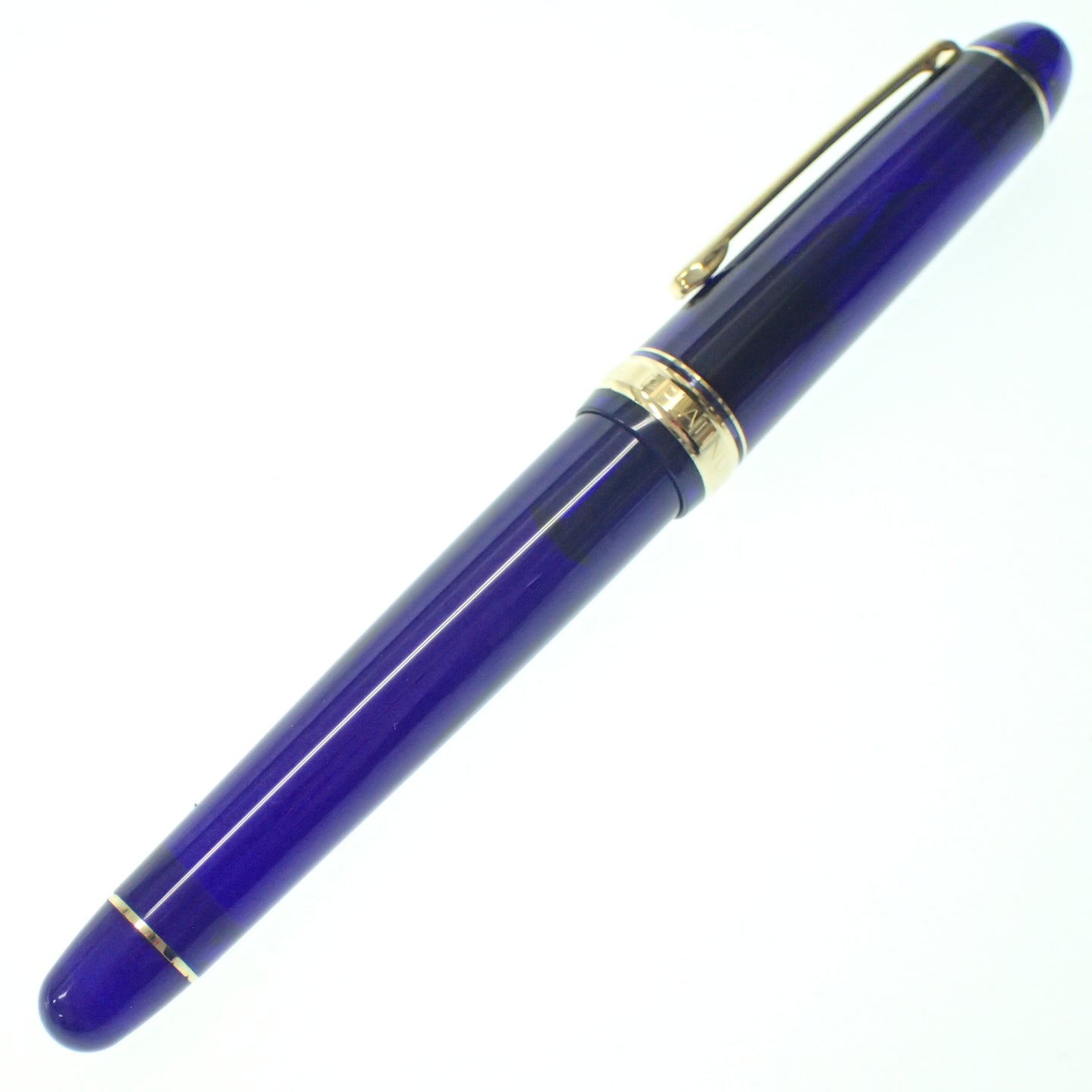 状况非常好 ◆ 铂金钢笔 #3776 585 雕刻笔尖 14K 蓝色 x 金色 PLATINUM [AFI8] 