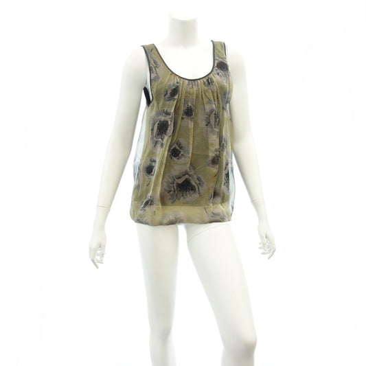 Good condition ◆ Dries Van Noten Tops Sleeveless Allover Pattern Women's Brown S DRIES VAN NOTEN [AFB20] 