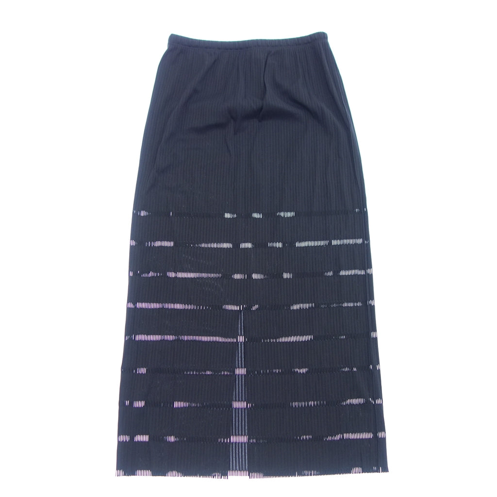 Good condition ◆ Pleats Please Long Skirt Slit Women's Black 5 PLEATS PLEASE [AFB19] 