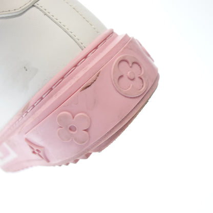 二手 ◆路易威登 皮革运动鞋 Time Out Monogram 女士 白色 x 粉色 尺寸 36.5 LOUIS VUITTON [AFC33] 