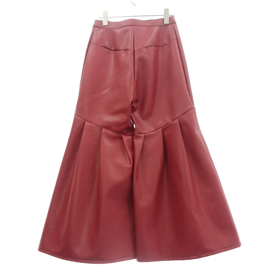 Like new◆ Lautashi Pants Flare Faux Leather Women's Red 2 Lautashi [AFG1] 