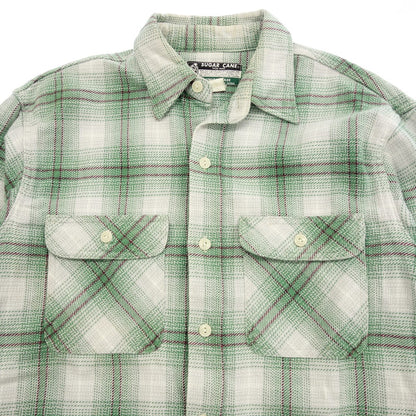 Used ◆Sugar Cane flannel shirt men's green SUGAR CANE [AFB11] 