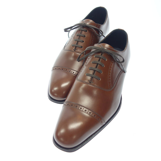 Like new◆Hankyu Men's Building Leather Shoes Punched Cap Toe HK1007M Men's Brown 24.5cm [AFD9] 
