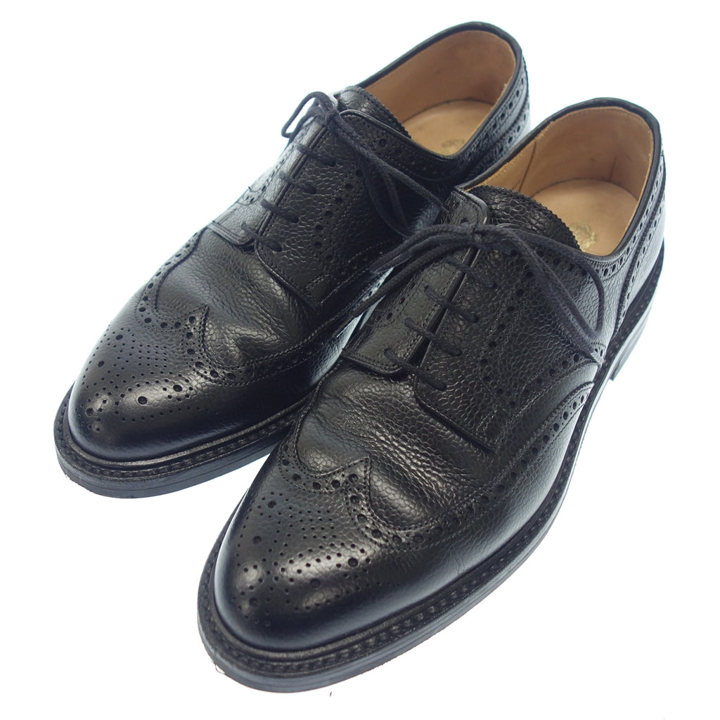 美品◆クロケット＆ジョーンズ ウイングチップレザーシューズ グレイン ペンブローク2 メンズ サイズ7E ブラック Crockett&Jones PEMBROKE 2【LA】