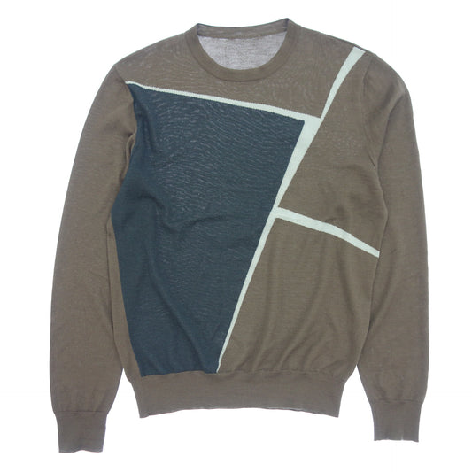 Used ◆Hermes knit sweater cashmere men's gray x navy size unknown HERMES [AFB31] 