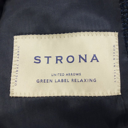 状况良好◆United Arrows Strona 定制夹克单羊毛混纺男式 44 海军蓝 UNITED ARROWS STRONA [AFB17] 