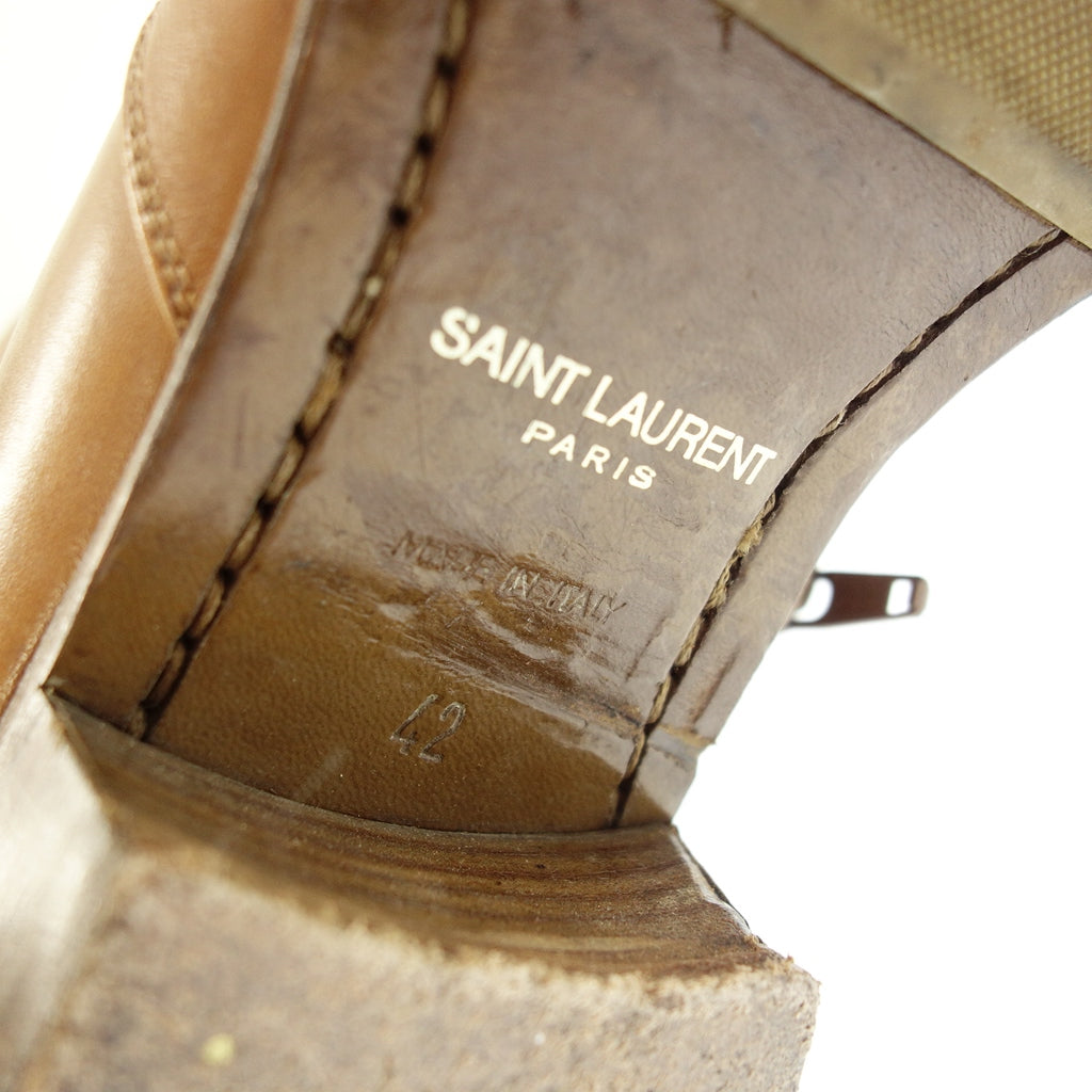 二手 ◆Saint Laurent Paris 拉链靴 379756 皮革男式 42 棕色 SAINT LAURENT PARIS [AFC53] 