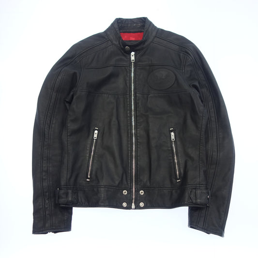 Diesel leather jacket single leather patch men's XL black DIESEL [AFB48] [Used] 