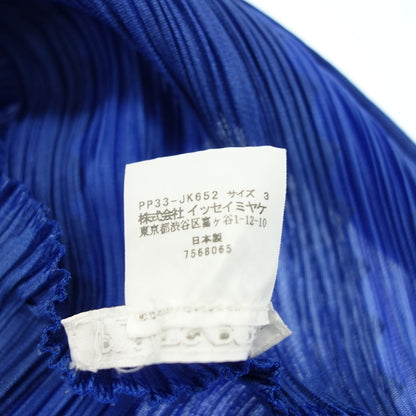 Good condition ◆ Pleats Please Issey Miyake Cut and Sew High Neck Sleeveless PP33JK652 Women's Blue Size 3 PLEATS PLEASE ISSEY MIYAKE [AFB33] 