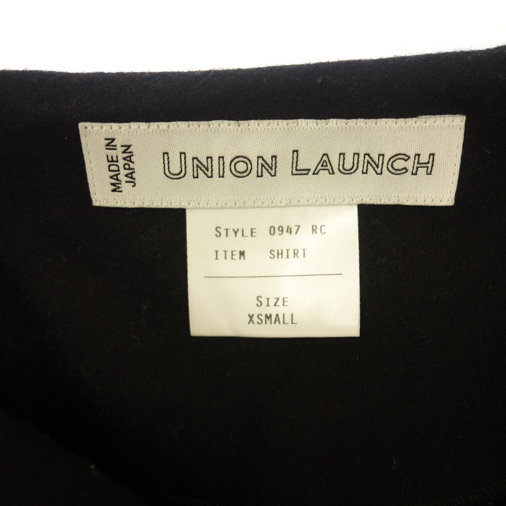 Good condition ◆ Union Ranch Long Sleeve Pullover Shirt Sailor Collar Wool Women's Black Size XS UNIONLAUNCH [AFB30] 