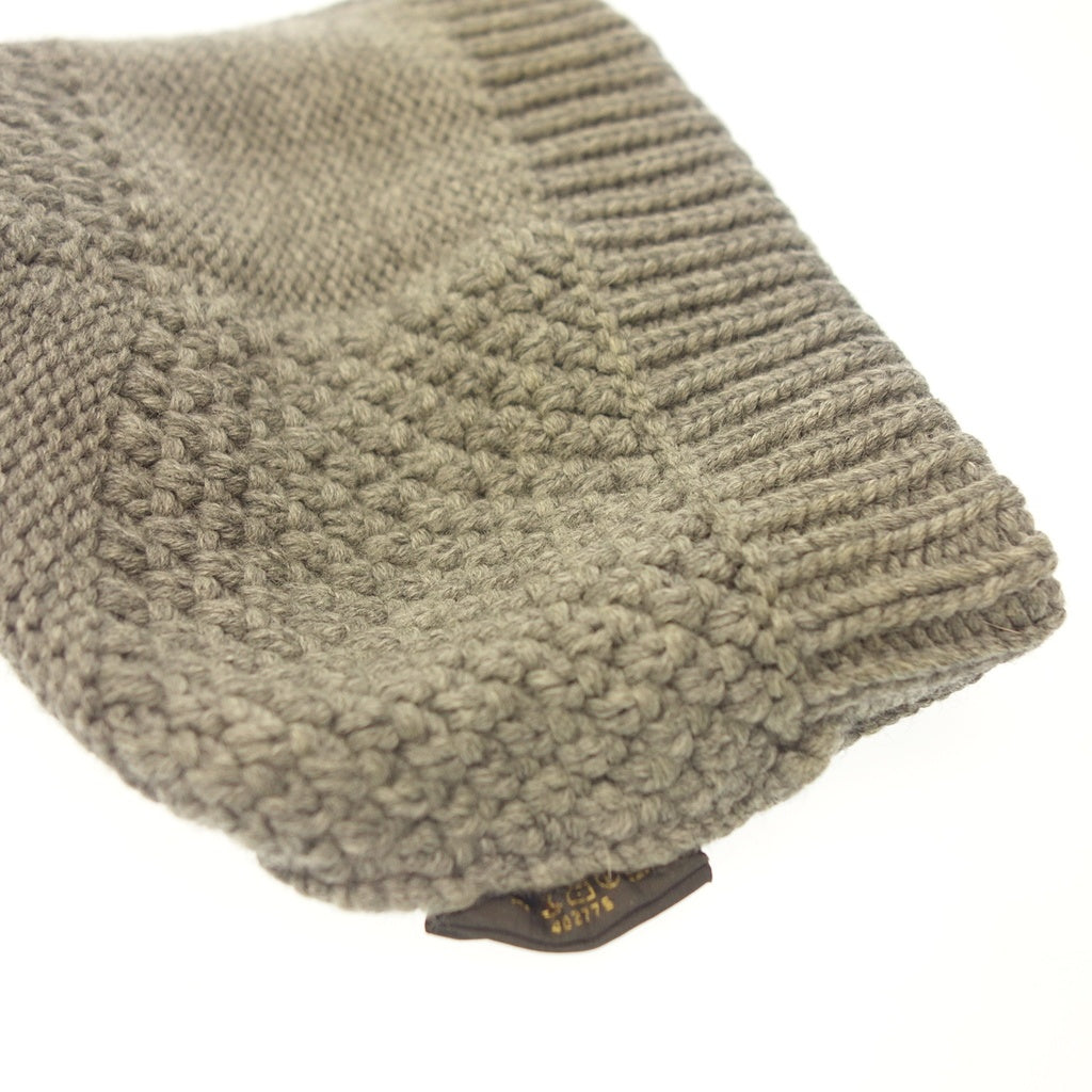 Used Louis Vuitton knit hat 100% wool Gray LOUIS VUITTON [AFI20] 