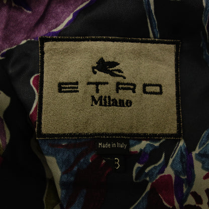 エトロ トレンチコート 裏地花柄 レディース 38 黒 ETRO【AFB16】【中古】