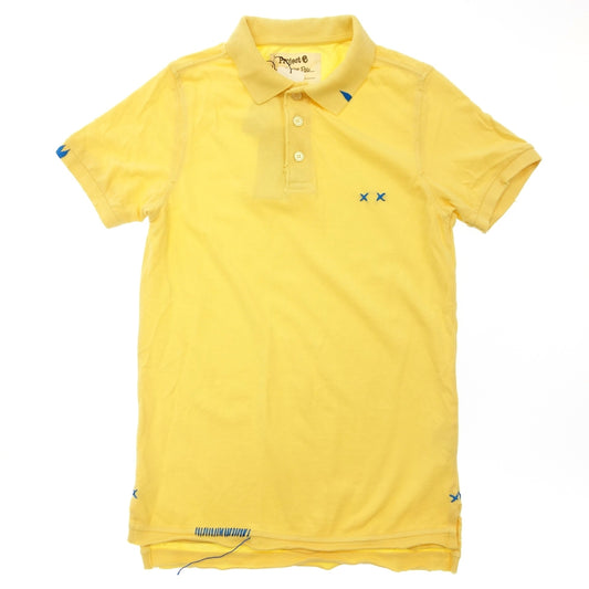 Good Condition◆Project-e Polo Shirt Short Sleeve Cotton Distressed Men's XS Yellow Project-e [AFB39] 