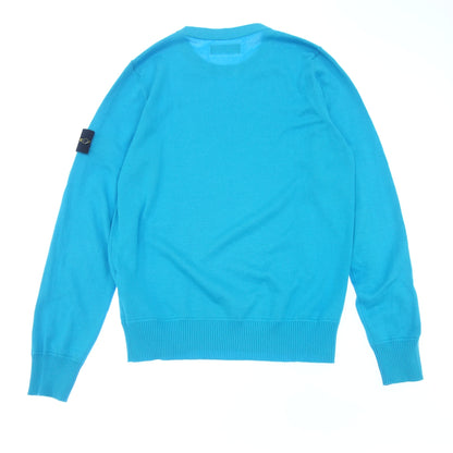 Stone Island Knit Sweater Shoulder Patch Men's Blue S STONE ISLAND [AFB16] [Used] 