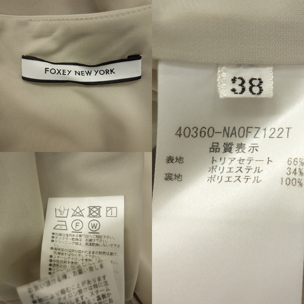 二手 ◆ FOXY NEW YORK Rosalind 喇叭连衣裙女士尺码 38 米色 40360 FOXY NEW YORK [AFB17] 