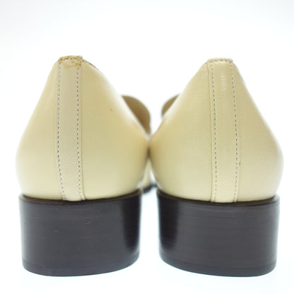 Good condition ◆ Gucci leather loafers enamel beige gold hardware size 37.5 ladies GUCCI [AFD8] 