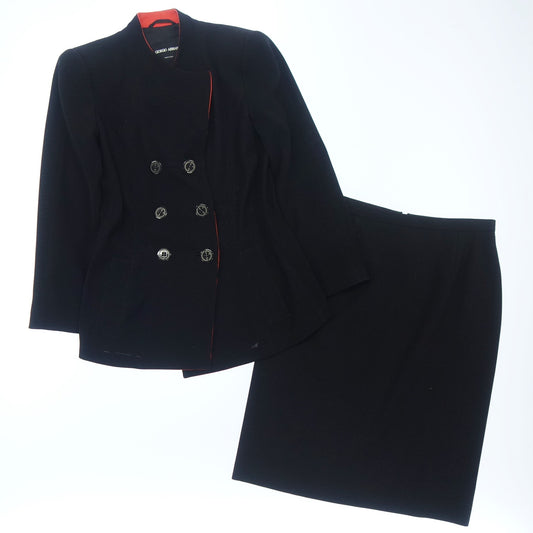 Giorgio Armani Setup Jacket Skirt Women's 42 Black GIORGIO ARMANI [AFB32] [Used] 