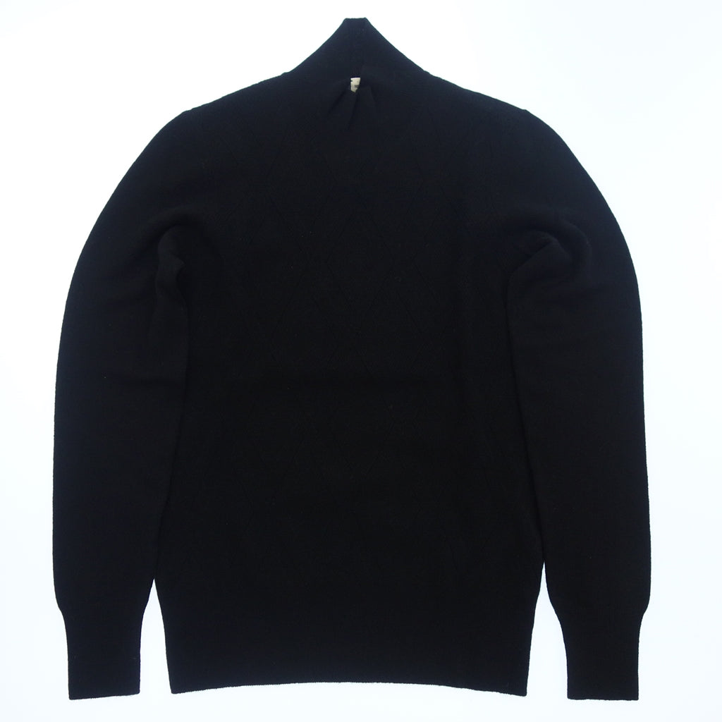 Good condition◆Hermes turtleneck knit cashmere black ladies 38 HERMES [AFB37] 