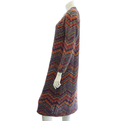 Good condition ◆ Missoni knit long dress all over pattern long sleeve mohair blend ladies 44 multicolor MISSONI [AFB39] 