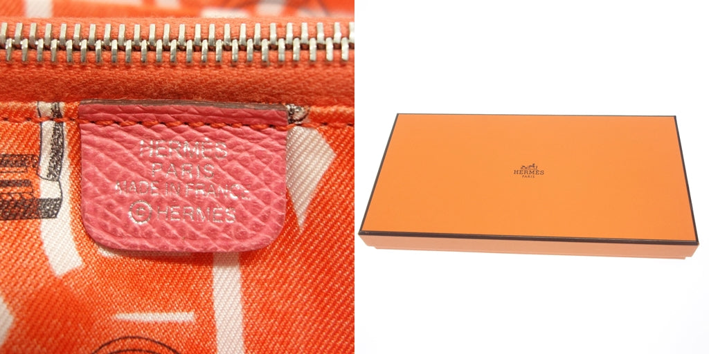 Hermes long wallet zip wallet long Azap silk in pink box HERMES [AFI23] [Used] 