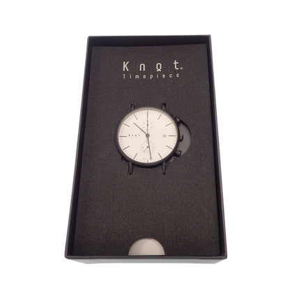 新品同様◆ノット 腕時計 CC-39 文字盤ホワイト ベルトブラック Knot【AFI19】