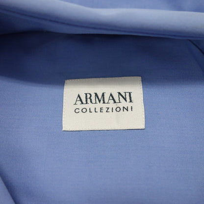 Like new◆Armani COLLEZIONI long sleeve shirt men's blue cotton size 45 ARMANI COLLEZIONI [AFB54] 