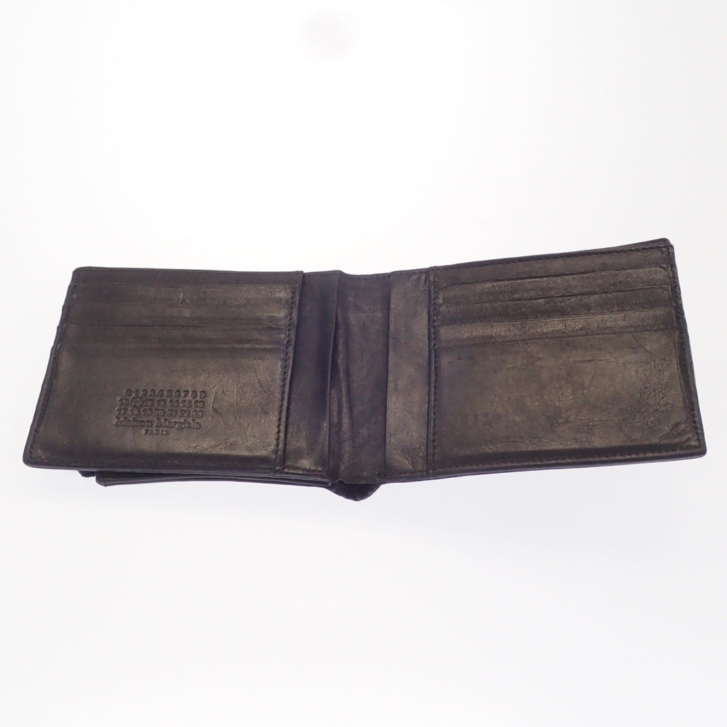 Used ◆ Maison Margiela Cowhide Bifold Wallet Compact Leather Wallet Mini 4 Stitch S55UI0288 with Box Maison Margiela [AFI7] 