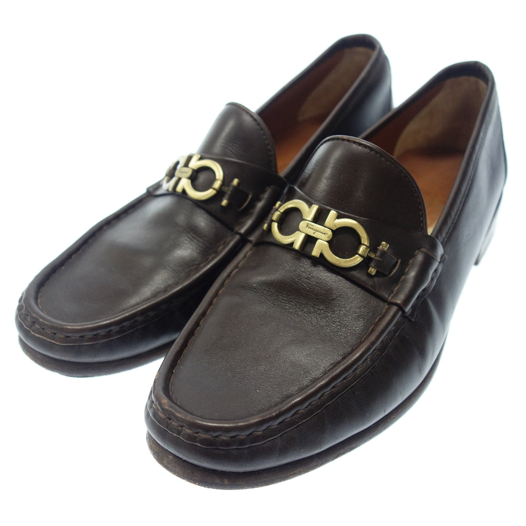 Used ◆Salvatore Ferragamo Bit Loafer Leather Shoes Gancini Brown Men's Size 8 Salvatore Ferragamo [AFC48] 