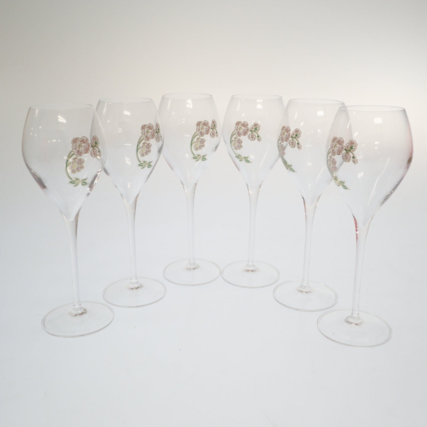 極美品◆ペリエジュエ ベルエポック シャンパングラス アネモネ フルート 22SS 6客セット PERRIER JOUET BELLE EPOQUE