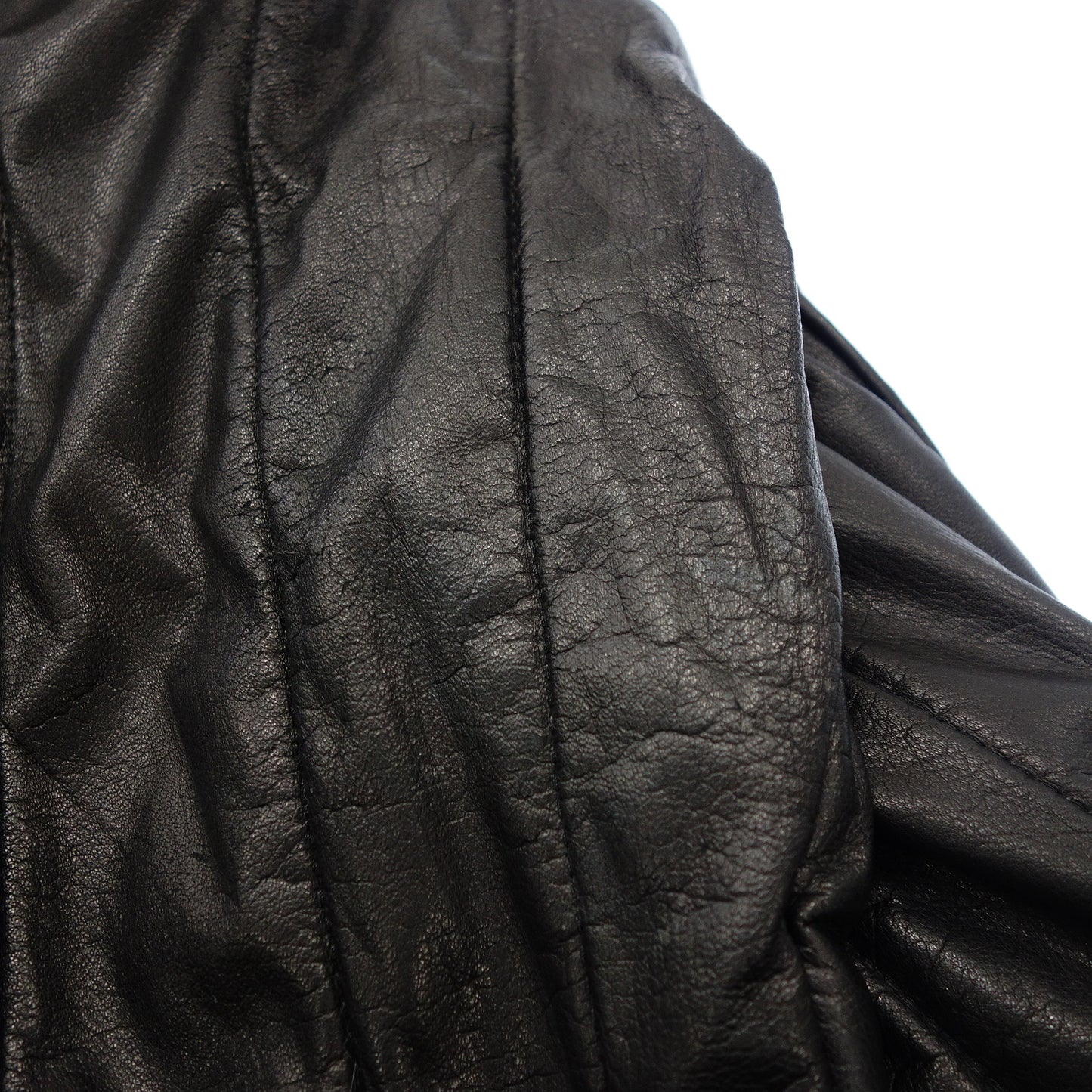 Very good condition ◆Fox fur leather coat black [AFG1] 